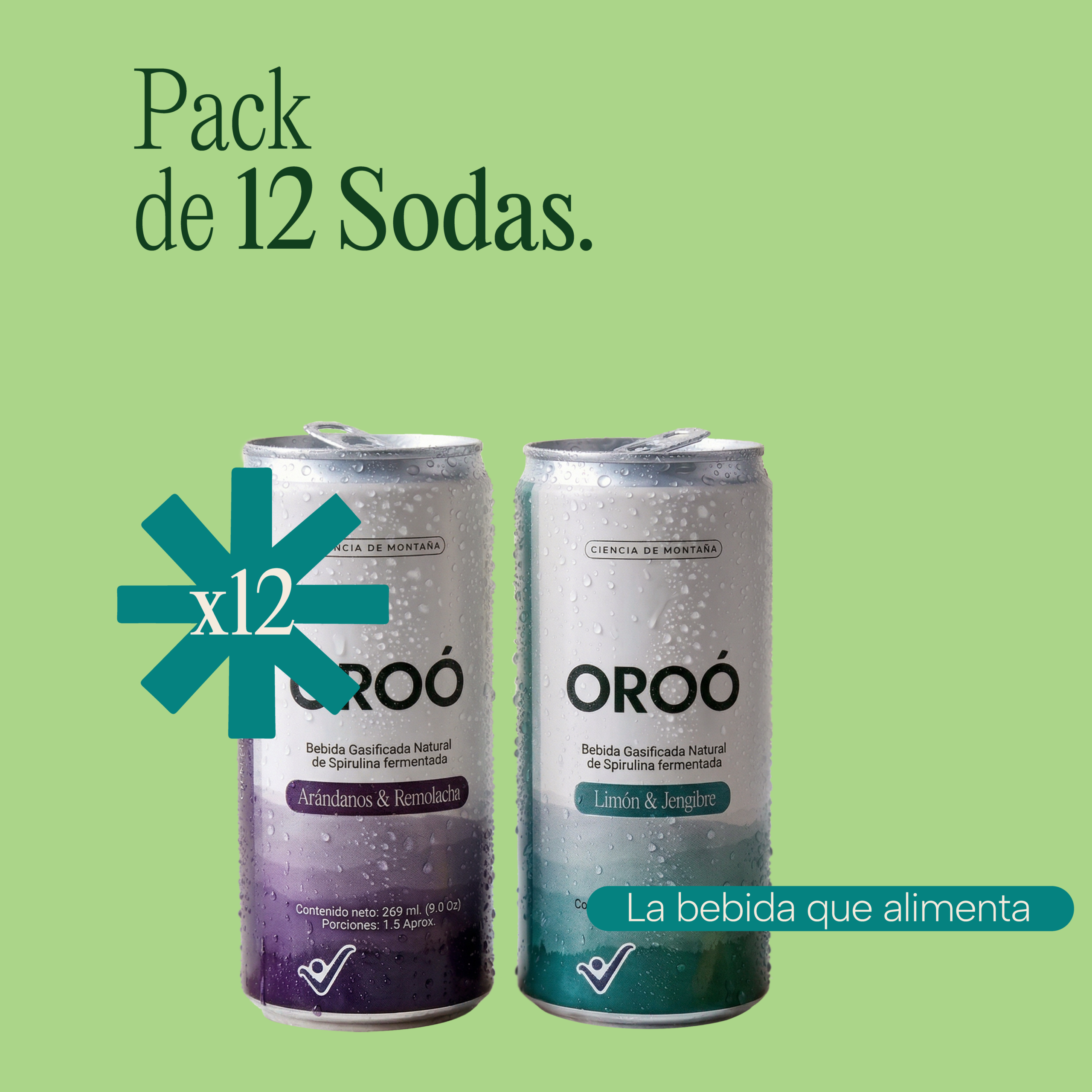 Soda Natural Oroó de Spirulina Fermentada Pack 12