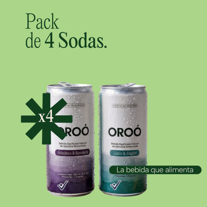 Soda Natural Oroó de Spirulina Fermentada Pack 4