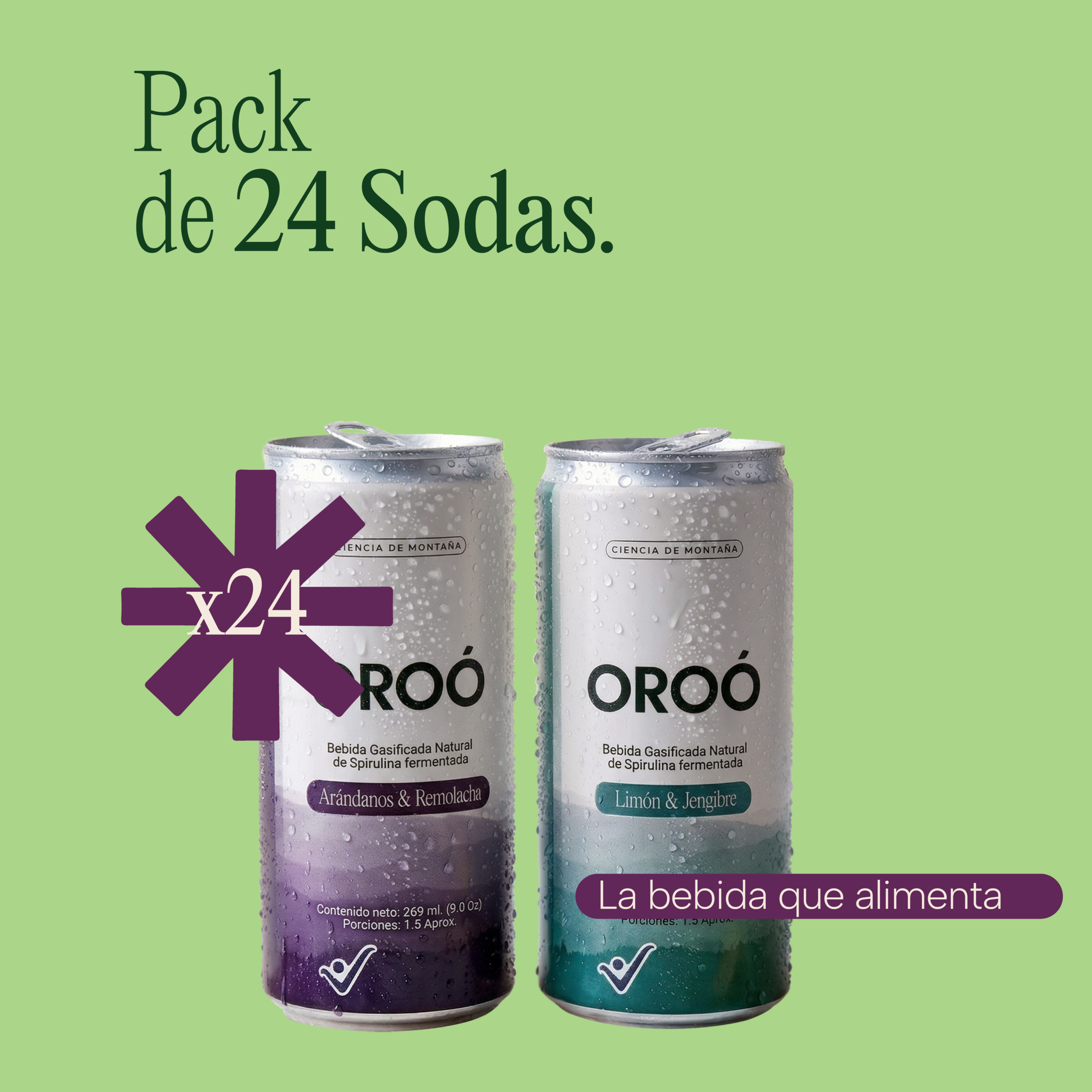 Soda Natural Oroó de Spirulina Fermentada Pack 24